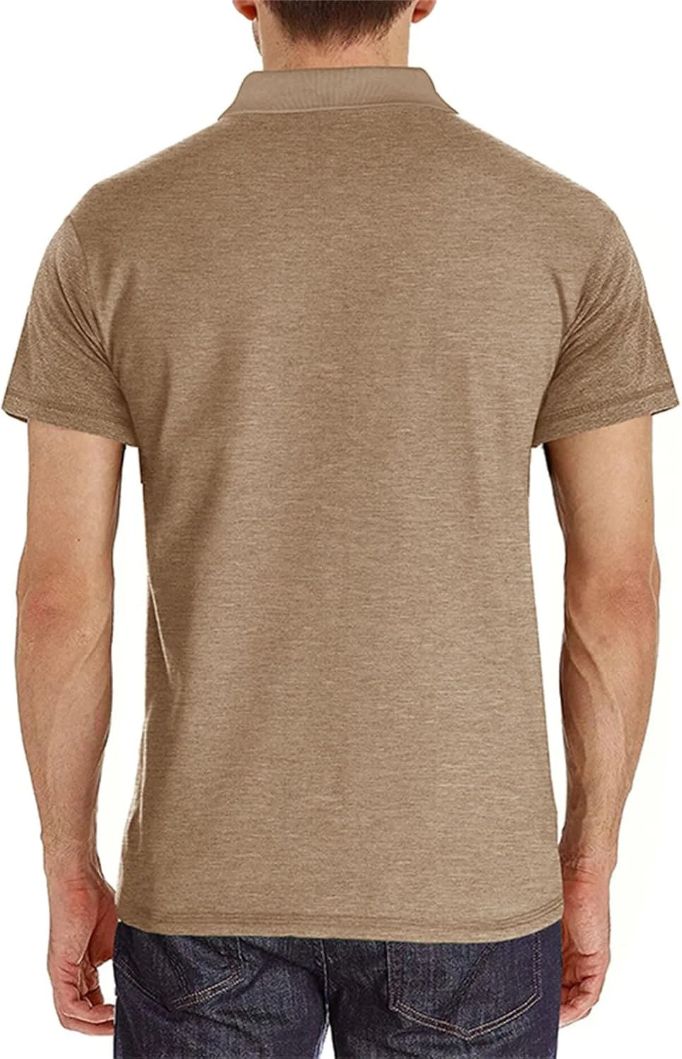پولوشرت آستین کوتاه ورزشی مردانه، دکمه دار، یقه دار، مناسب گلف، با جیب