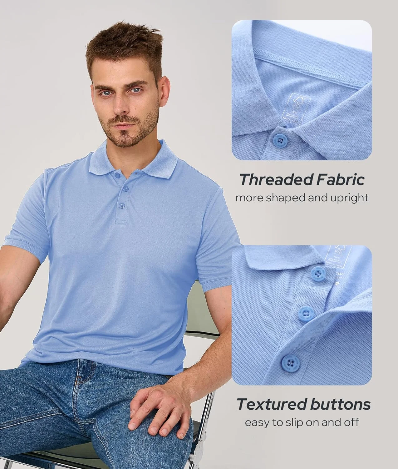 پولوشرت مردانه خنک بامبو، آستین کوتاه و با قابلیت جذب رطوبت