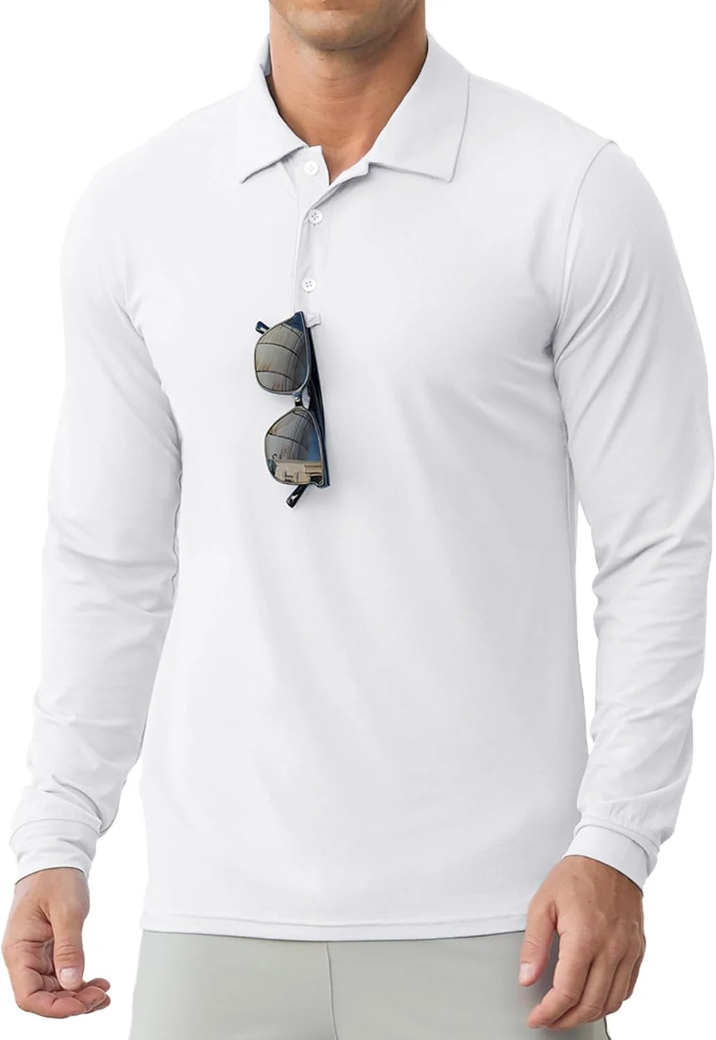 پولوشرت آستین بلند مردانه Askdeer، محافظت در برابر اشعه ماوراء بنفش 50+، پیراهن یقه دار با عملکرد بالا، تیشرت سبک و خنک مناسب تابستان با قابلیت خشک شدن سریع