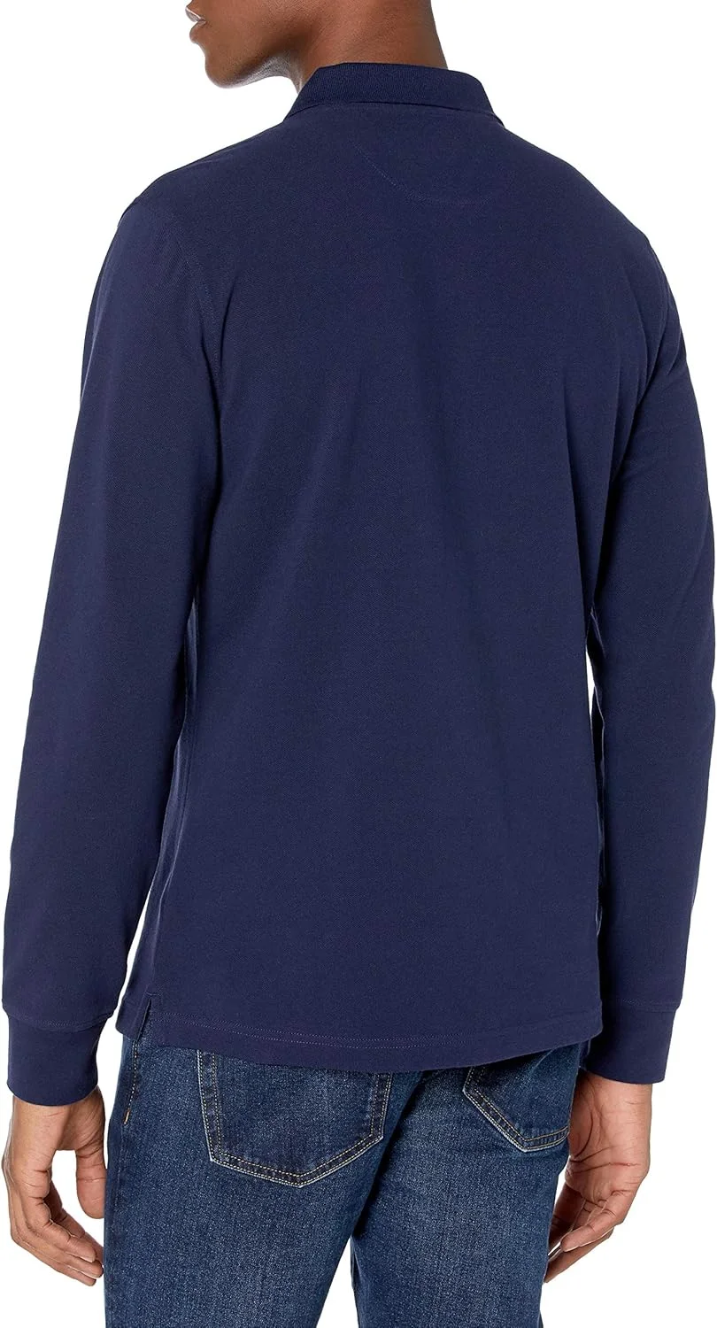 پولوشرت آستین بلند مردانه آمازون اسنشیالز، مدل اسلیم فیت پیiqué