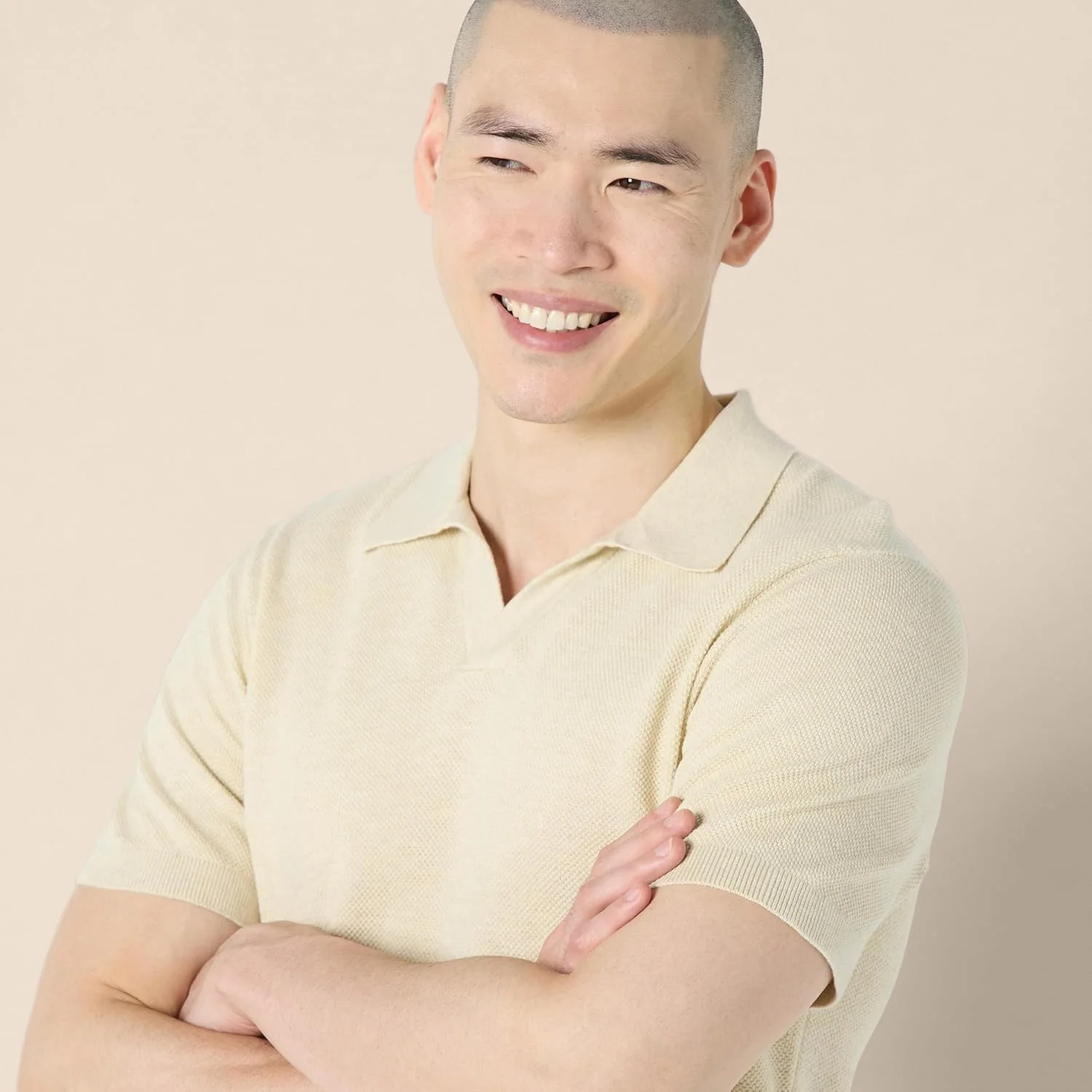 پلیور یقه دار آستین کوتاه با بافت معمولی مردانه آمازون اسنشیالز