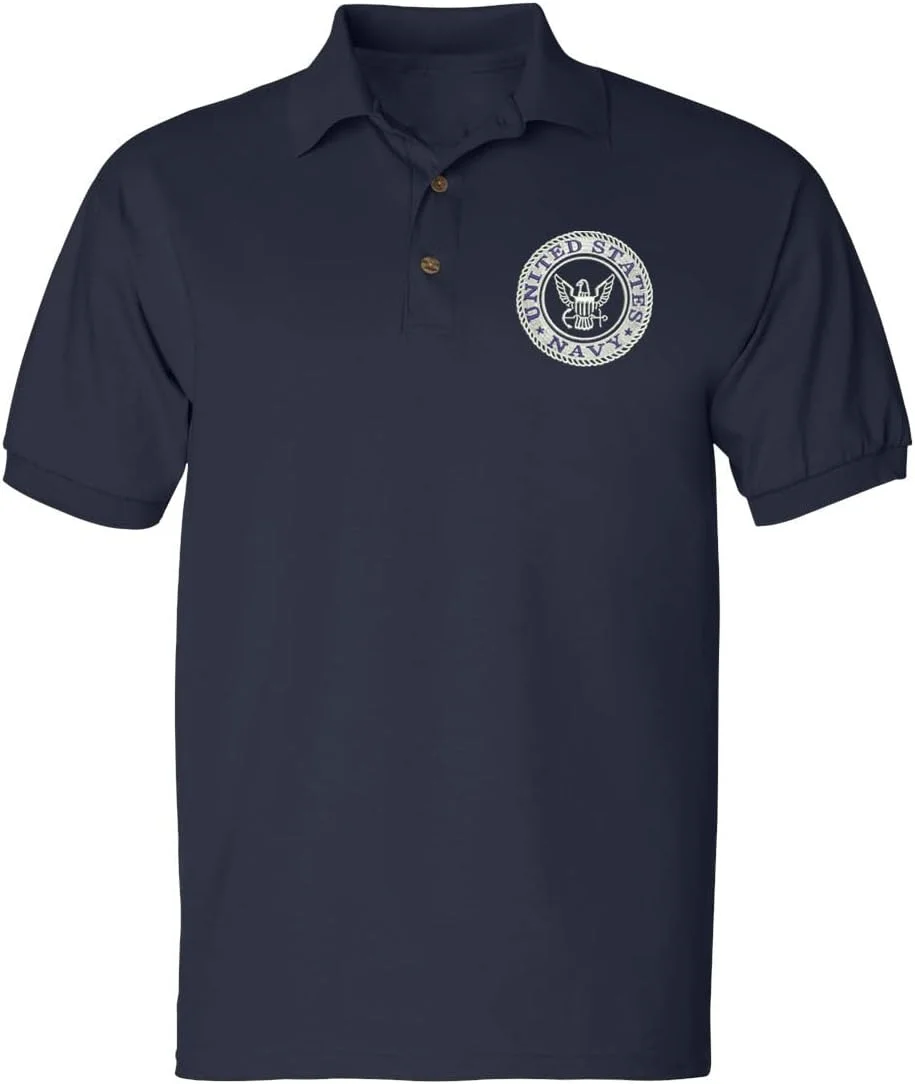 تی شرت پولو مردانه با طرح گلدوزی نیروی دریایی ایالات متحده آمریکا