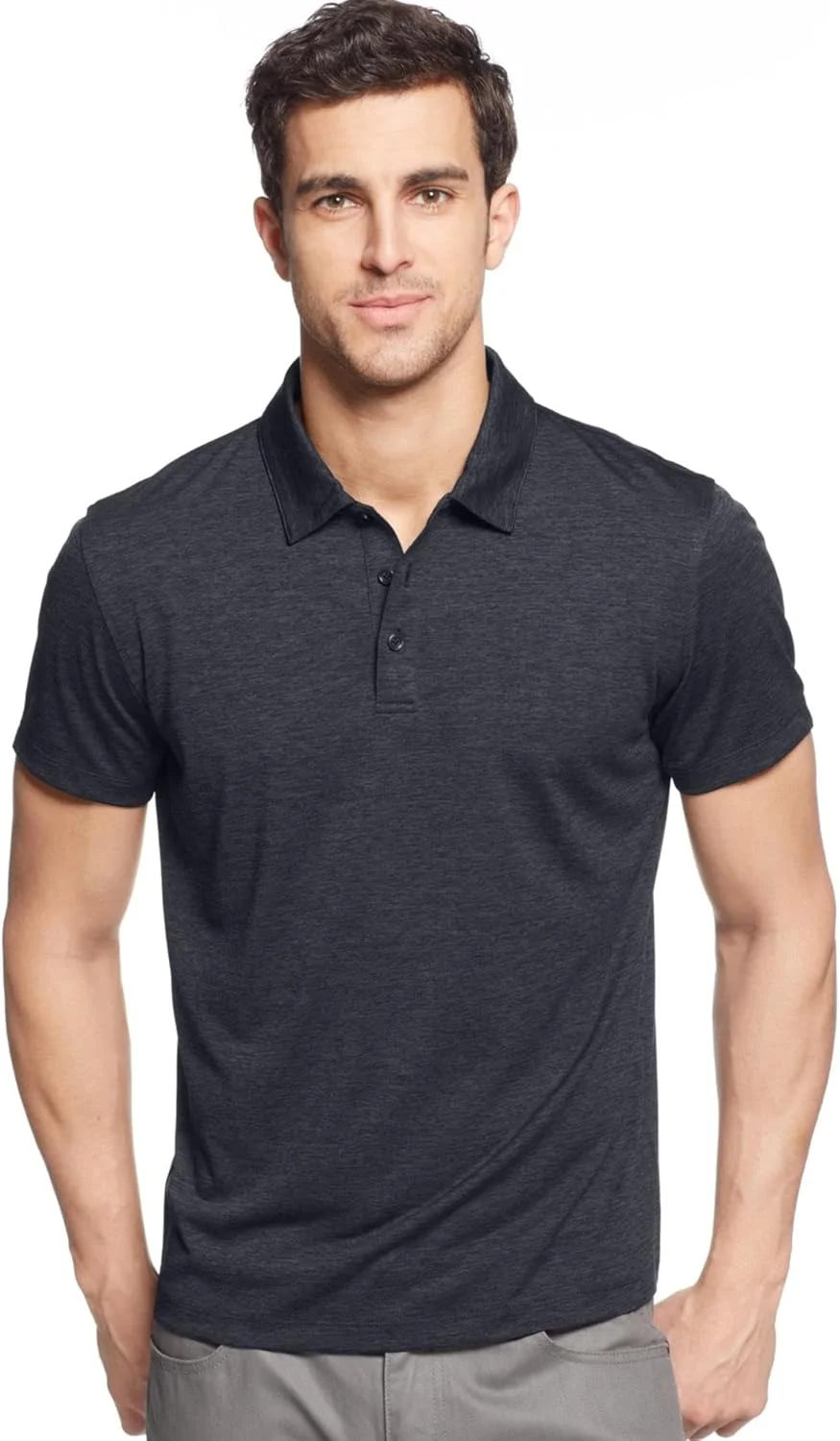 پولوشرت آستین کوتاه مردانه Alfani، سایز XXXL، خاکستری ساده، فیت معمولی