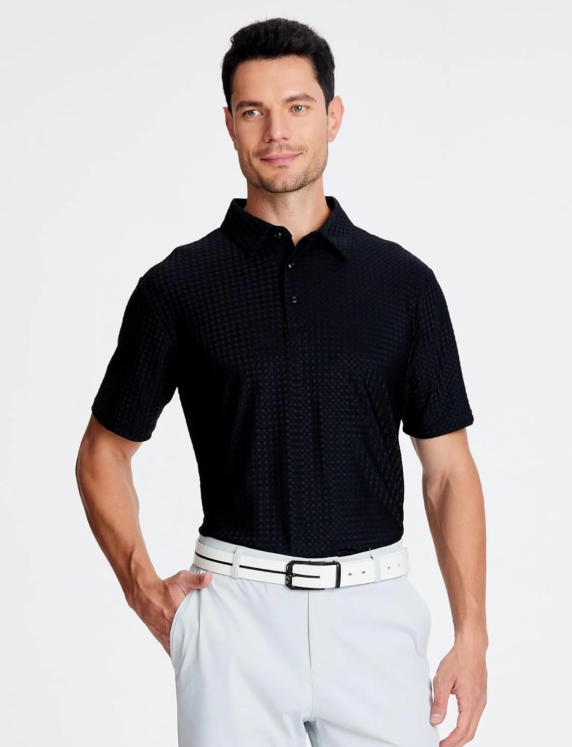 پولوشرت آستین کوتاه مردانه الکس واندو بافت حبابی و کشسانی فوق العاده