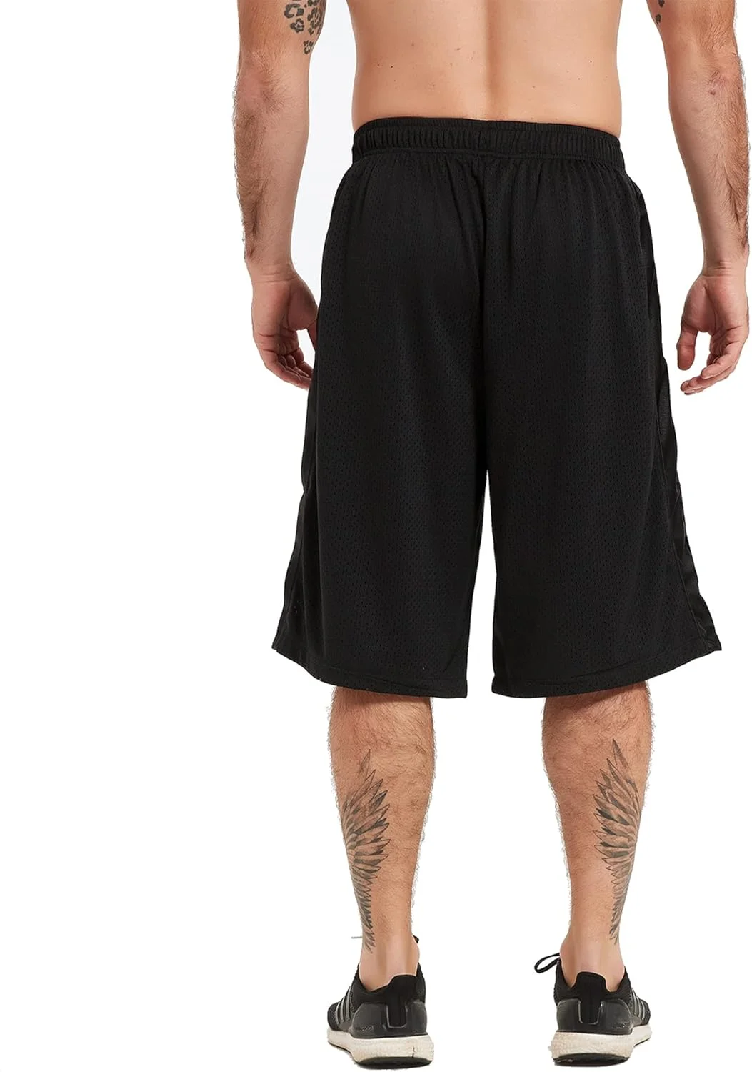 HQUEC Men's 12" Athletic Shorts Long Basketball Workout Shorts Below Knee Loose-Fit with Pockets