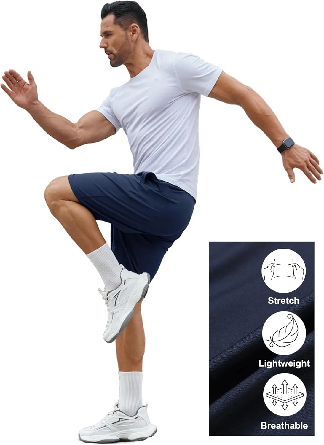 شلوارک ورزشی مردانه COOFANDY مناسب باشگاه و تمرین، قد 7 اینچ، کشی، سبک وزن، مناسب دویدن و تمرین با جیب