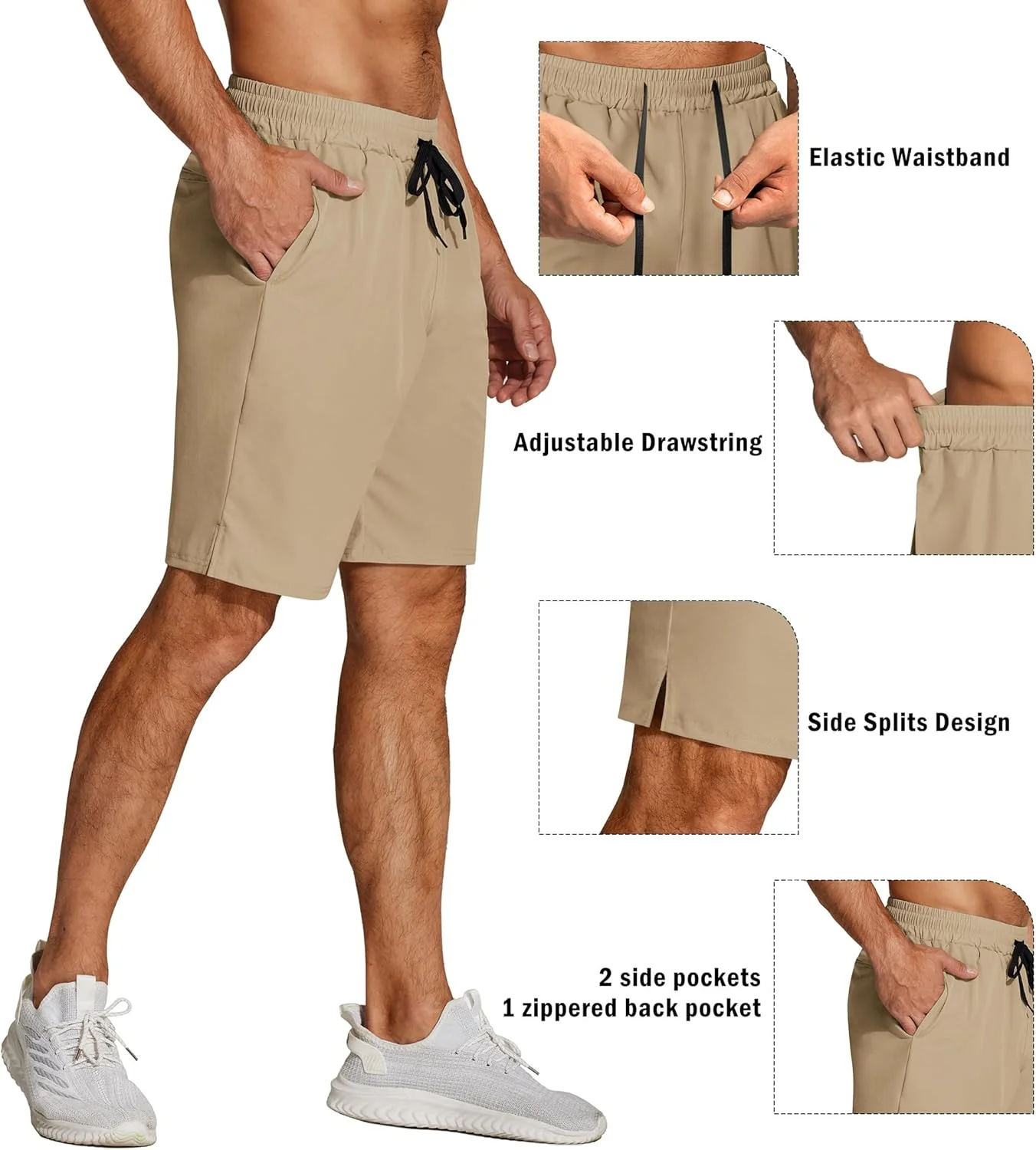 شورت ورزشی مردانه کوفندی، بسته 3 عددی، مناسب دویدن و تمرین باشگاه، با قابلیت خشک شدن سریع و دارای جیب