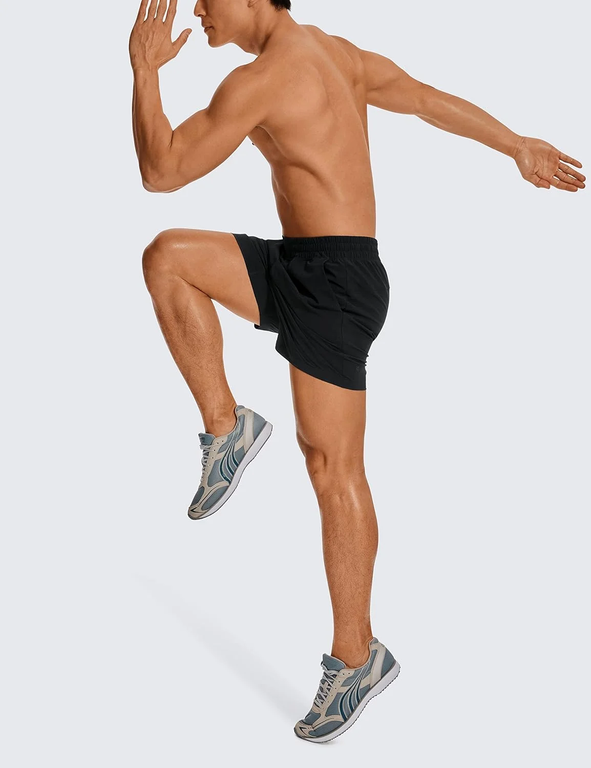 شلوارک ورزشی مردانه CRZ YOGA بدون آستر 5 اینچی - سبک وزن و زود خشک شونده مناسب دویدن، ورزش و باشگاه با جیب