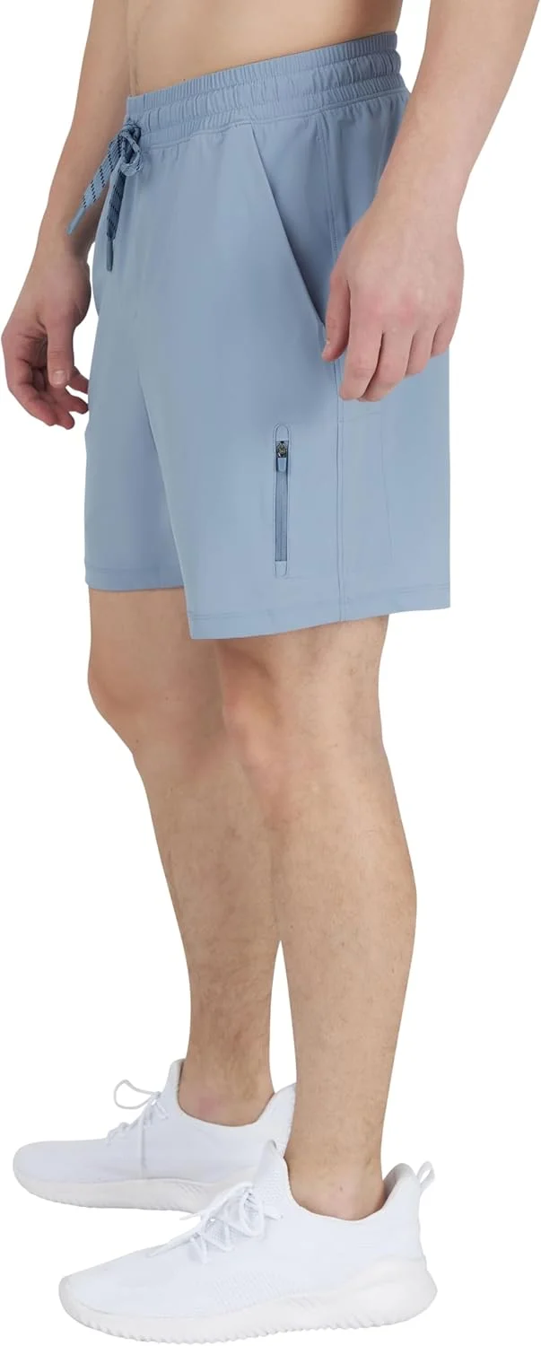 شلوارک ورزشی مردانه سبک وزن با قابلیت خشک شدن سریع 90 درجه بای رفلکس، دارای جیب زیپ‌دار 7 اینچی در طرفین و بند کشی