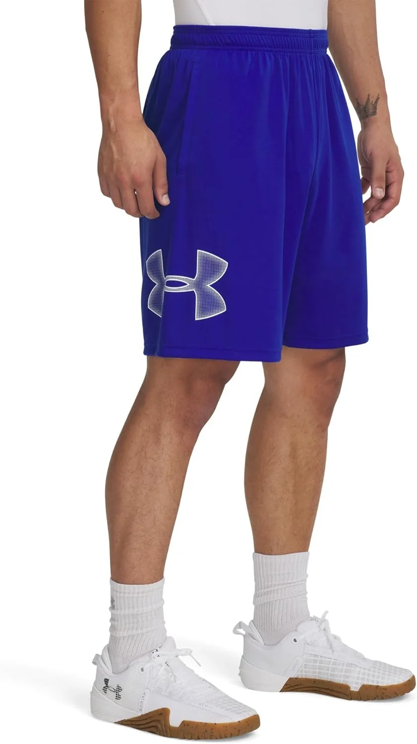 شورت ورزشی مردانه آندر آرمور مدل Tech Graphic، آبی/سفید، سایز بزرگ