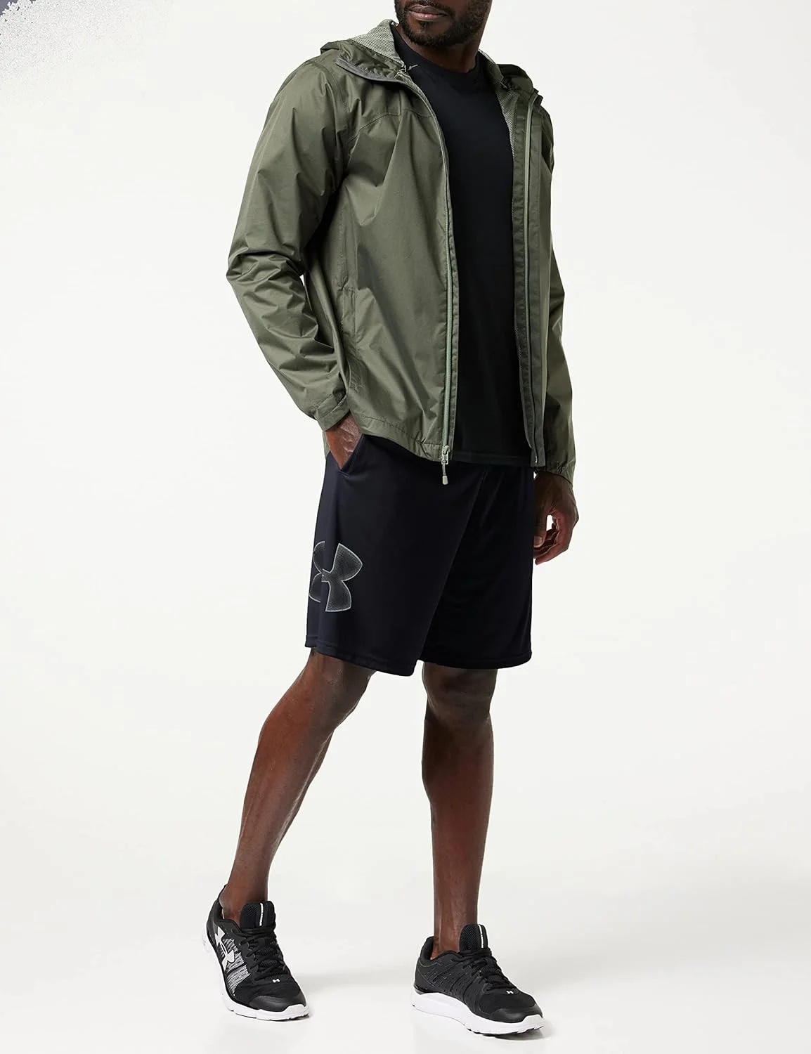 شلوارک ورزشی مردانه آندر آرمور مدل Tech Graphic، مشکی/گرافیتی، سایز 4X-Large Tall