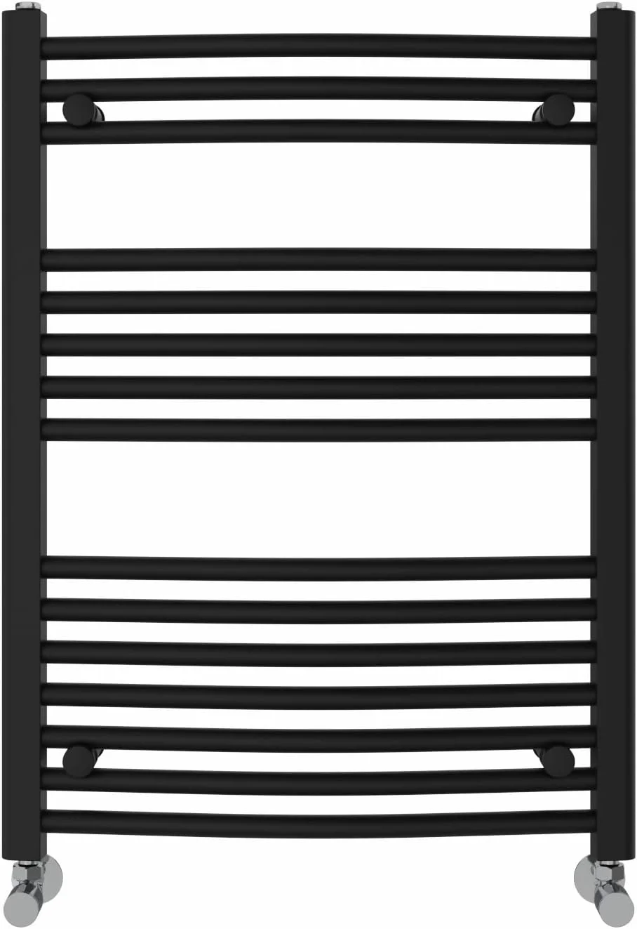 رادیاتور حوله خشک کن مشکی خمیده NRG مناسب حمام - 600×800 میلی متر