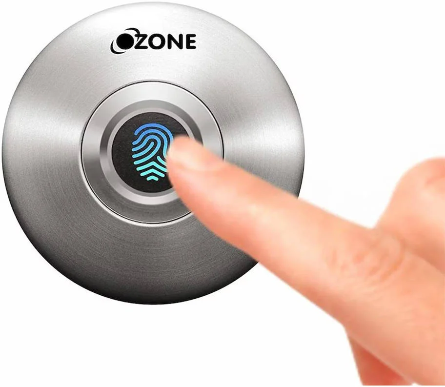 قفل هوشمند اثر انگشتی کمد و کشو ازن، مناسب برای ضخامت چوب 12-24 میلی متر، ثبت تا 100 اثر انگشت، فناوری بیومتریک، نشانگر باتری کم، ساتن / نیکل | OZFL-55-F SN