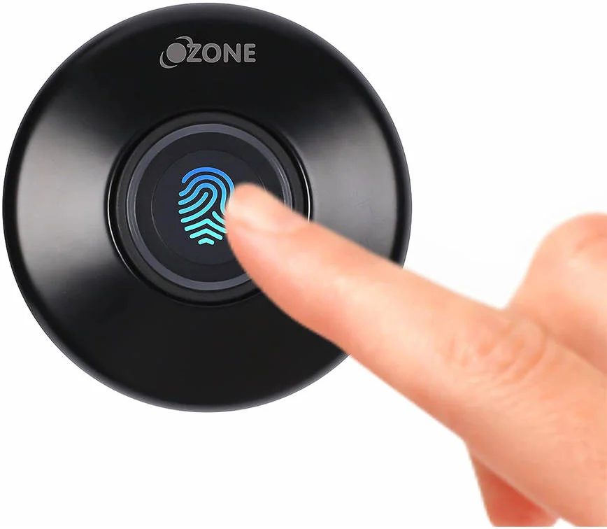 قفل هوشمند اثر انگشتی کمد و کشو، مناسب برای ضخامت چوب 12-24 میلی متر، ثبت تا 100 اثر انگشت، فناوری بیومتریک، نشانگر باتری کم، مشکی | OZFL-55-F