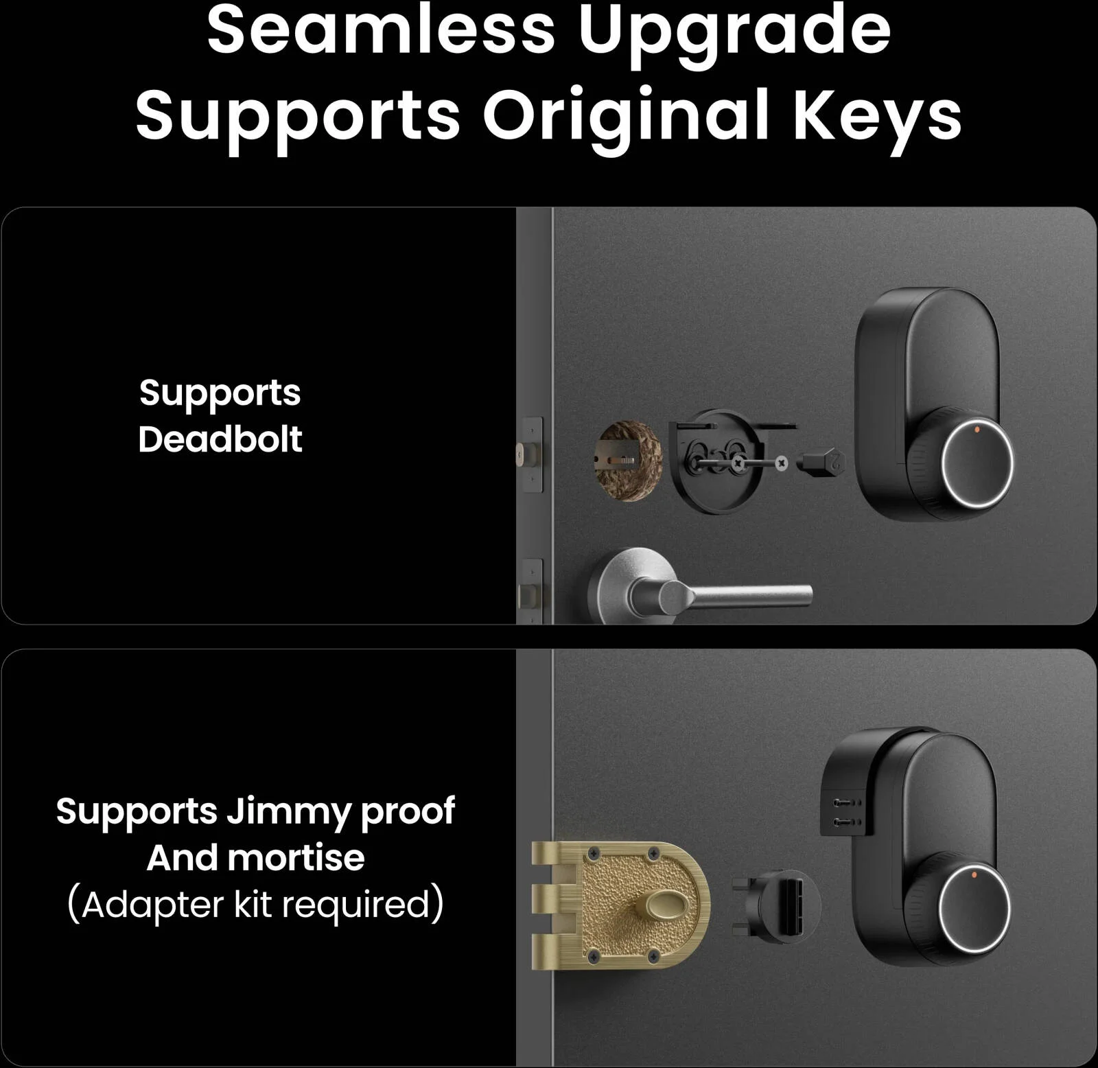 قفل هوشمند درب SwitchBot Lock Ultra، اثر انگشت، NFC، رمز عبور، بلوتوث و هاب Wi-Fi، ورود بدون کلید برای خانه و دفتر، نصب آسان، سازگار با الکسا، گوگل و اپل هوم، مشکی | W5600000