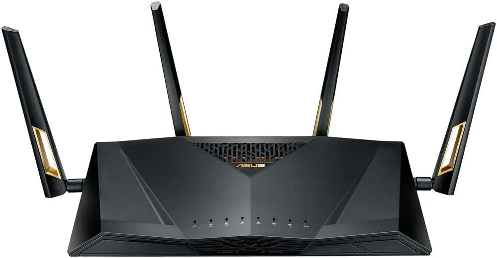 روتر گیمینگ ASUS AX6000 دو بانده WiFi 6، دارای 8 پورت، امنیت مادام العمر، QoS تطبیقی