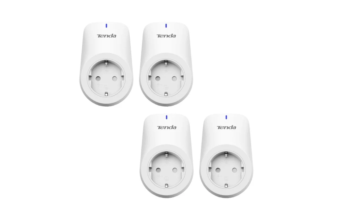 پریز هوشمند وای فای Tenda SP9 EU با قابلیت نظارت بر مصرف انرژی، نوع بی سیم 2.4 گیگاهرتز / 1T1R، ولتاژ 100 - 240 ولت AC، حداکثر بار 16 آمپر، مصرف برق 3.68 کیلووات، بسته 4 عددی | SP9 EU-4