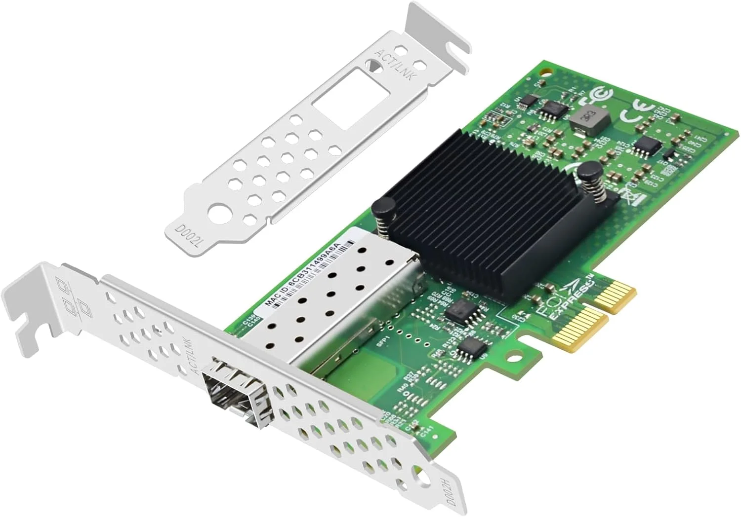 کارت شبکه فیبر نوری تک پورت SFP با سرعت 1.25 گیگابیت بر ثانیه با تراشه Broadcom BCM5708، کارت رابط شبکه فیبر نوری تک پورت PCIE X1 پشتیبانی از Windows Server/Linux/Vmware