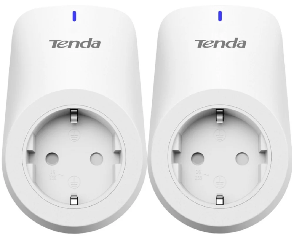 پریز هوشمند وای‌فای Tenda SP9 EU با قابلیت نظارت بر مصرف انرژی، فرکانس 2.4 گیگاهرتز، ولتاژ 100 تا 240 ولت، حداکثر جریان 16 آمپر، مصرف برق 3.68 کیلووات، بسته 2 عددی | SP9 EU-2