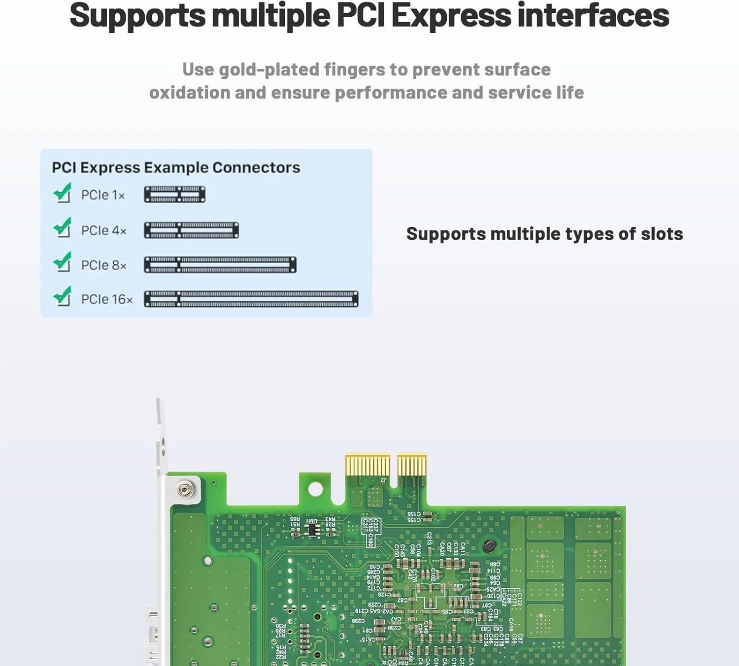 کارت شبکه فیبر نوری تک پورت SFP با سرعت 1.25 گیگابیت بر ثانیه با تراشه Broadcom BCM5708، کارت رابط شبکه فیبر نوری تک پورت PCIE X1 پشتیبانی از Windows Server/Linux/Vmware کارت شبکه فیبر نوری تک پورت SFP با سرعت 1.25 گیگابیت بر ثانیه با تراشه Broadcom BCM5708، کارت رابط شبکه فیبر نوری تک پورت PCIE X1 پشتیبانی از Windows Server/Linux/Vmware