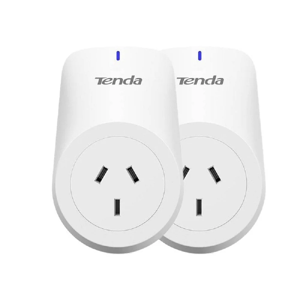 دوشاخه هوشمند وای‌فای Tenda SP3 EU Beli، دسترسی از راه دور، نوع بی‌سیم 2.4GHz1T1R، ولتاژ 100 - 240VAC، حداکثر جریان 10A، حداکثر توان مصرفی 2.3KW، سفید، بسته‌ 2 عددی | SP3 EU-2
