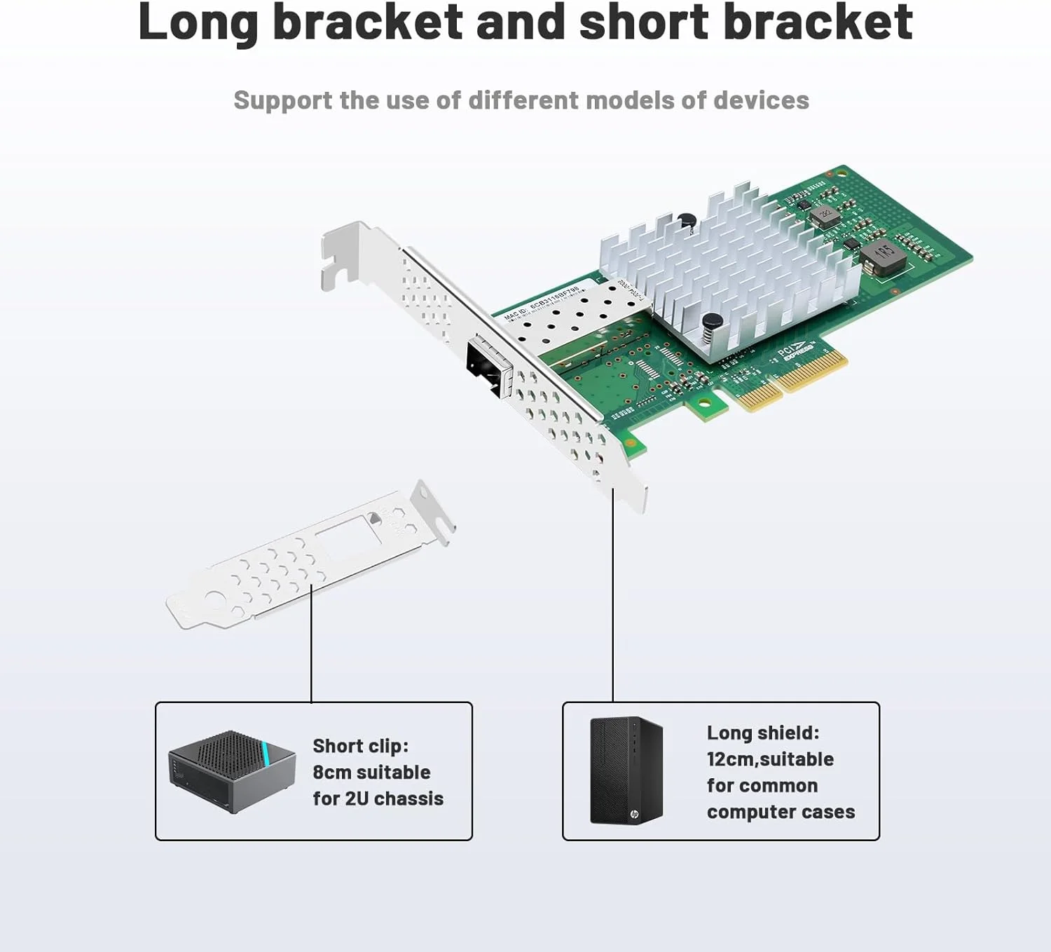 کارت شبکه فیبر نوری 10 گیگابیتی تک پورت SFP+، آداپتور شبکه فیبر PCIE X4 با تراشه Intel 82599 X520-DA1، کارت NIC تک پورت نوری پشتیبانی از Windows Server/Linux/VMware کارت شبکه فیبر نوری 10 گیگابیتی تک پورت SFP+، آداپتور شبکه فیبر PCIE X4 با تراشه Intel 82599 X520-DA1، کارت NIC تک پورت نوری پشتیبانی از Windows Server/Linux/VMware