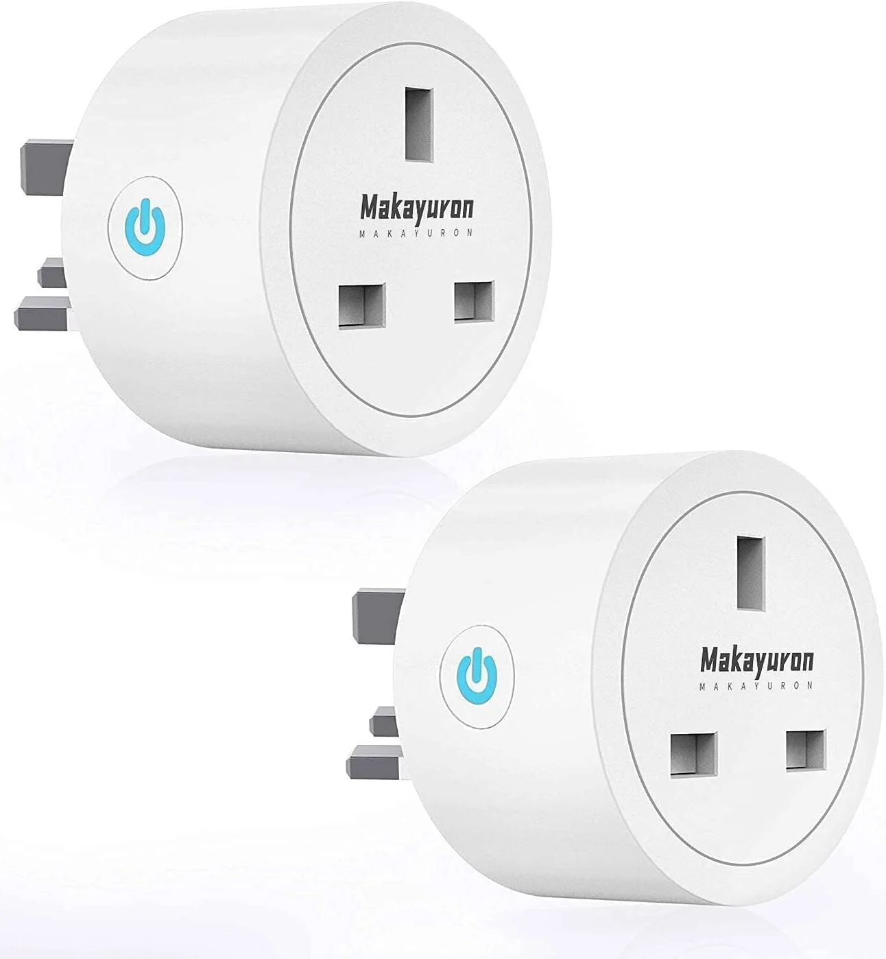 پریز هوشمند Makayuron، سازگار با الکسا و گوگل هوم، پریز وای فای با کنترل از راه دور و کنترل صوتی، با عملکرد تایمر آمار برق، بدون نیاز به هاب، 2 عدد، سفید