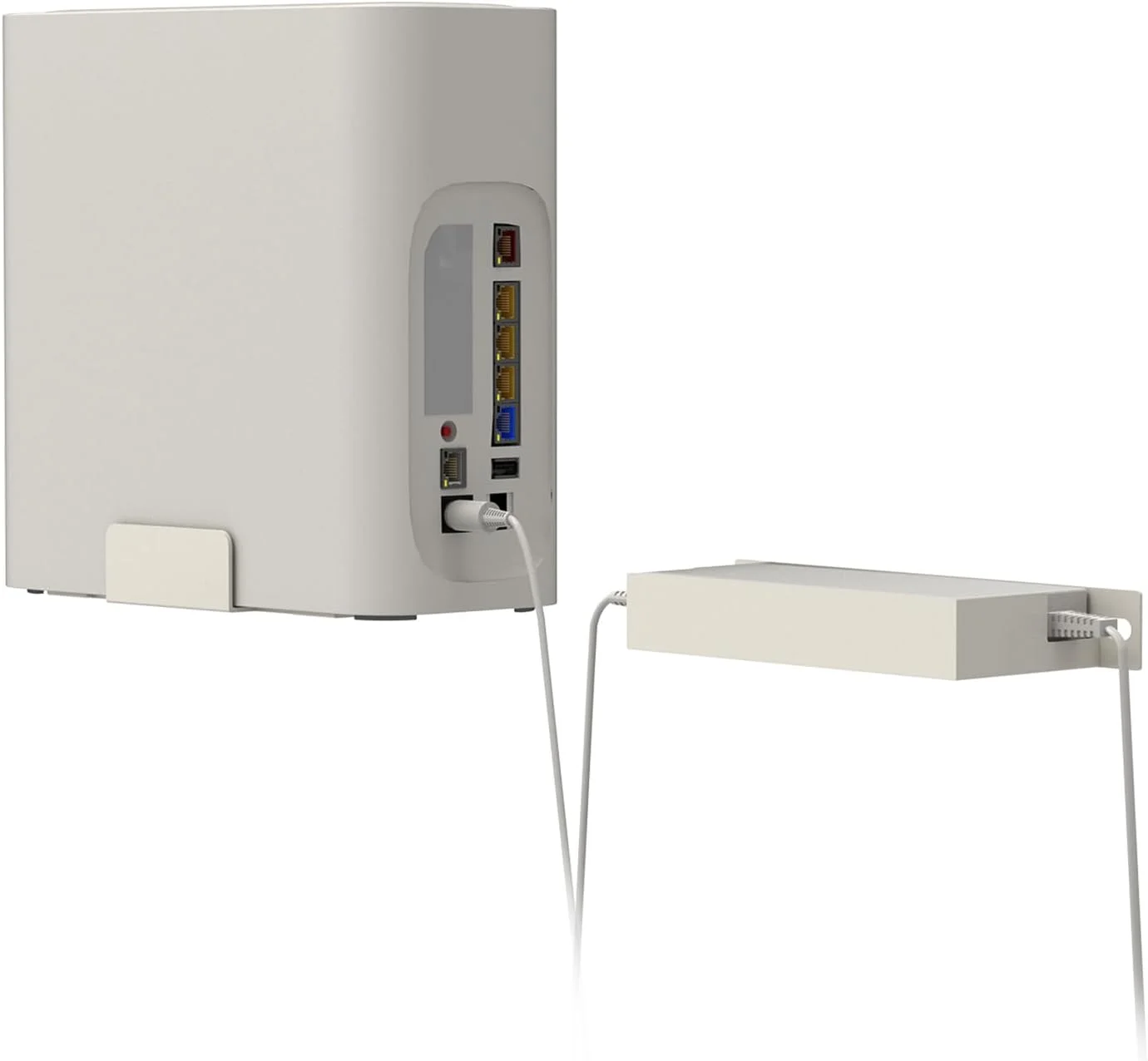 پایه دیواری برای مودم فیبر نوری AT&T (Arris) BGW320 به همراه نگهدارنده آداپتور برق، نصب آسان به همراه تمام قطعات (فقط پایه سفید)
