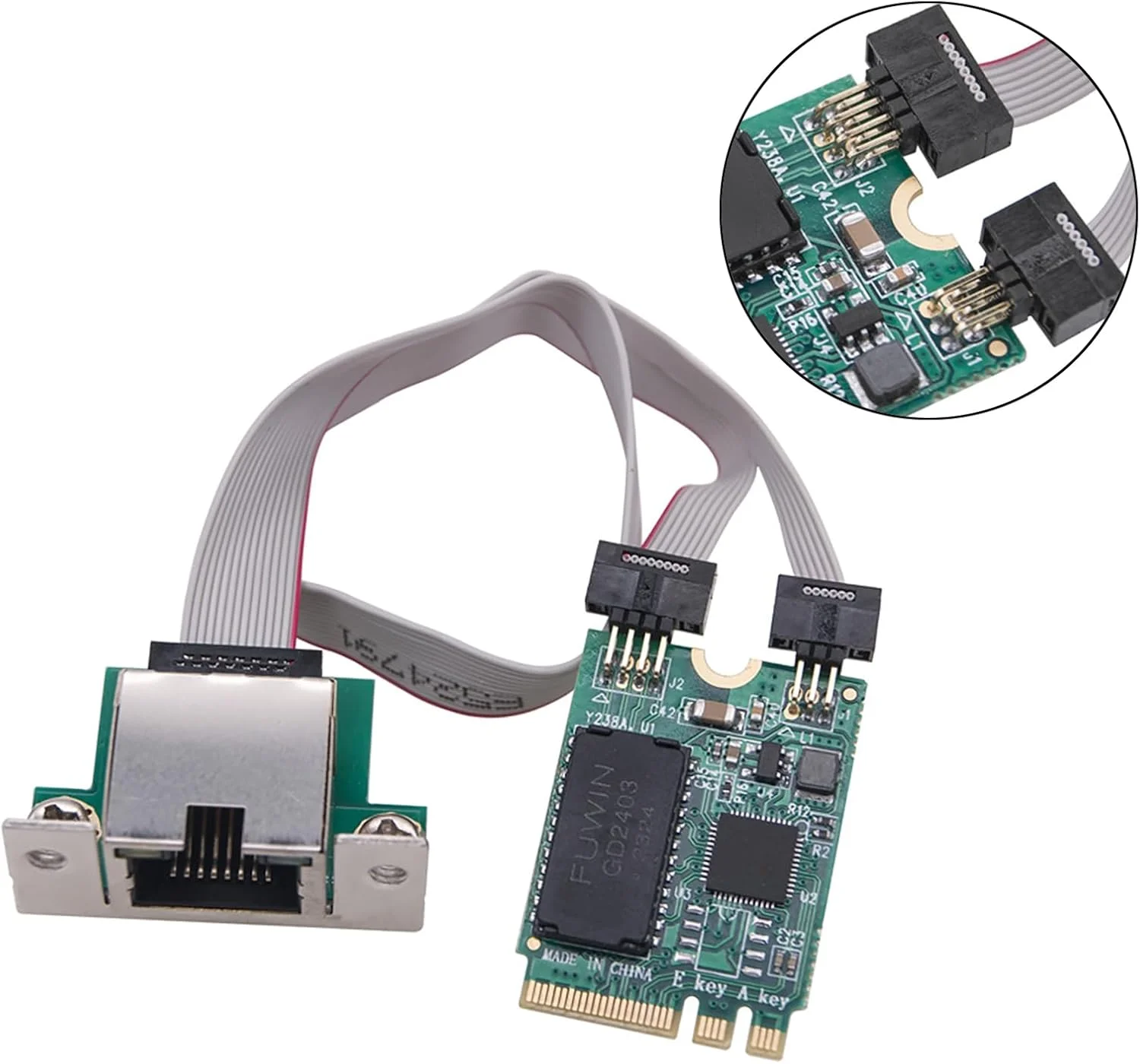 کارت شبکه اترنت 2.5G گیگابیتی M.2 Key A+E با سرعت 2500 مگابیت بر ثانیه، چیپست RTL8125B کارت شبکه اترنت 2.5G گیگابیتی M.2 Key A+E با سرعت 2500 مگابیت بر ثانیه، چیپست RTL8125B