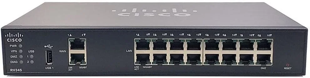 روتر امنیتی دوگانه WAN سیسکو RV345 (بازسازی شده)