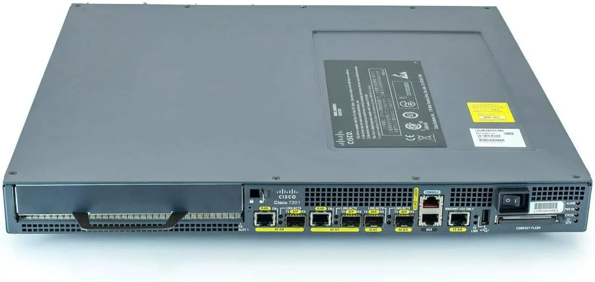 روتر گیگابیتی 4 پورت سیسکو CISCO7201 با منبع تغذیه دوگانه (بازسازی شده)
