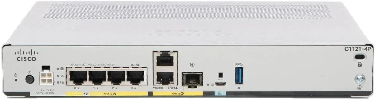 روتر خدمات یکپارچه سیسکو سری 1100 مدل C1121-4P با 4 پورت GE/SFP (بازسازی شده) [بدون آداپتور برق]