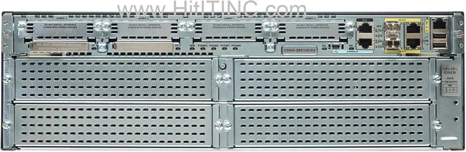 روتر خدمات یکپارچه سیسکو CISCO3945/K9 3945 - 4 پورت PVDM، 4 پورت HWIC، 5 پورت ماژول خدمات، 2 پورت Co