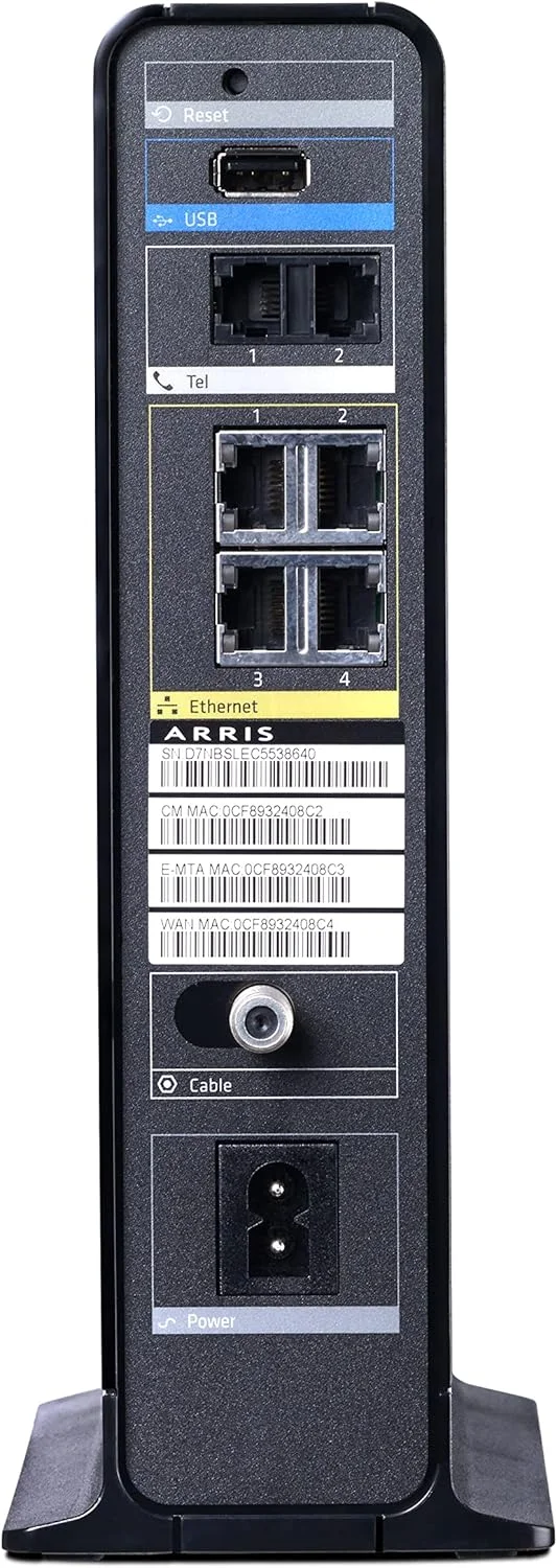 دروازه مسکونی ARRIS DOCSIS 3.0 با روتر 802.11n/ 4 گیگاپورت/ 2 خط تلفن تایید شده با Comcast (TG862G-CT)