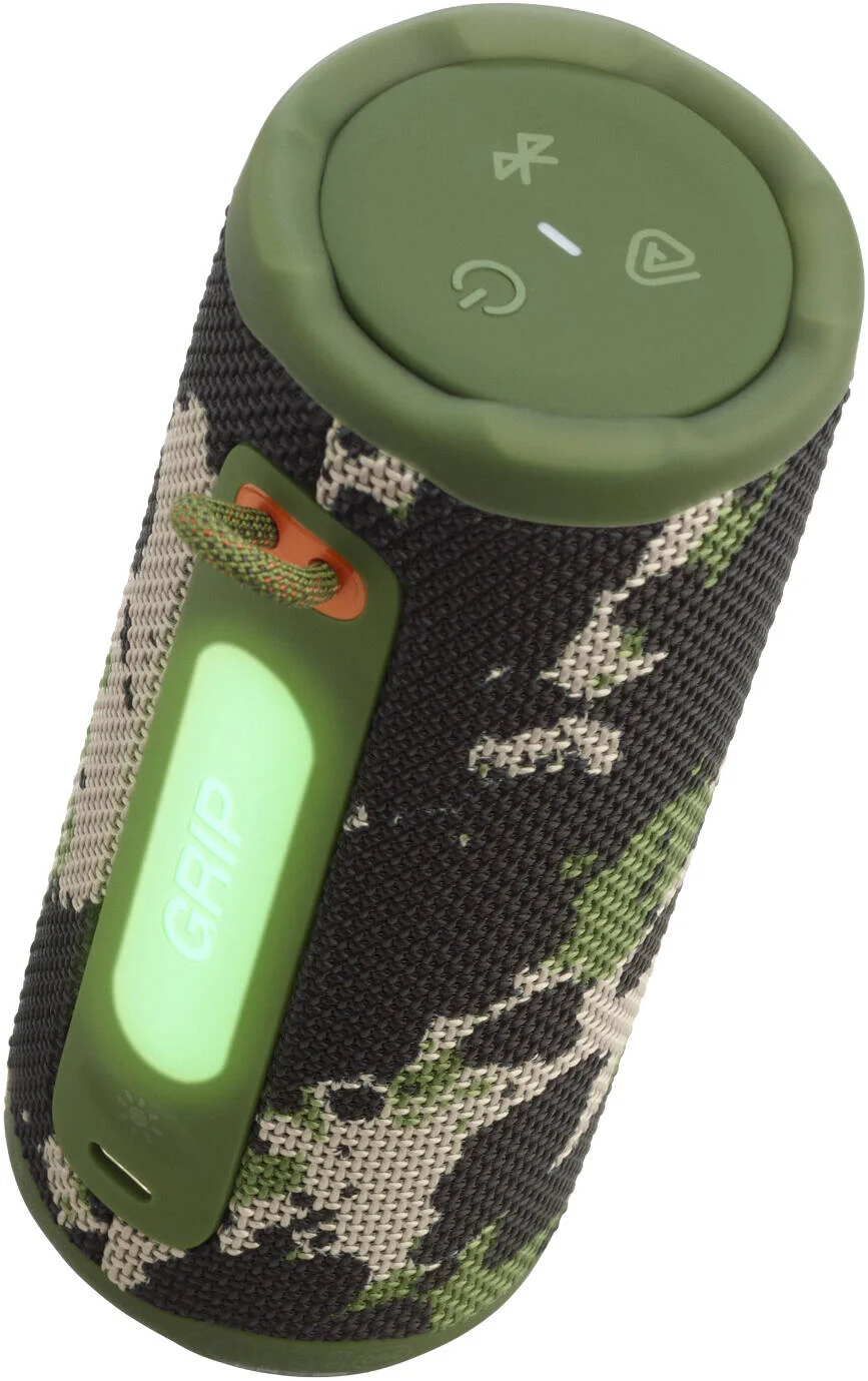 اسپیکر بلوتوثی JBL Grip، ضد آب IP68، 14 ساعت پخش، بیس قدرتمند، طراحی جمع و جور و بادوام، اتصال چند اسپیکر با Auracast، بلوتوث 5.4، Squad | JBLGRIPSQUAD