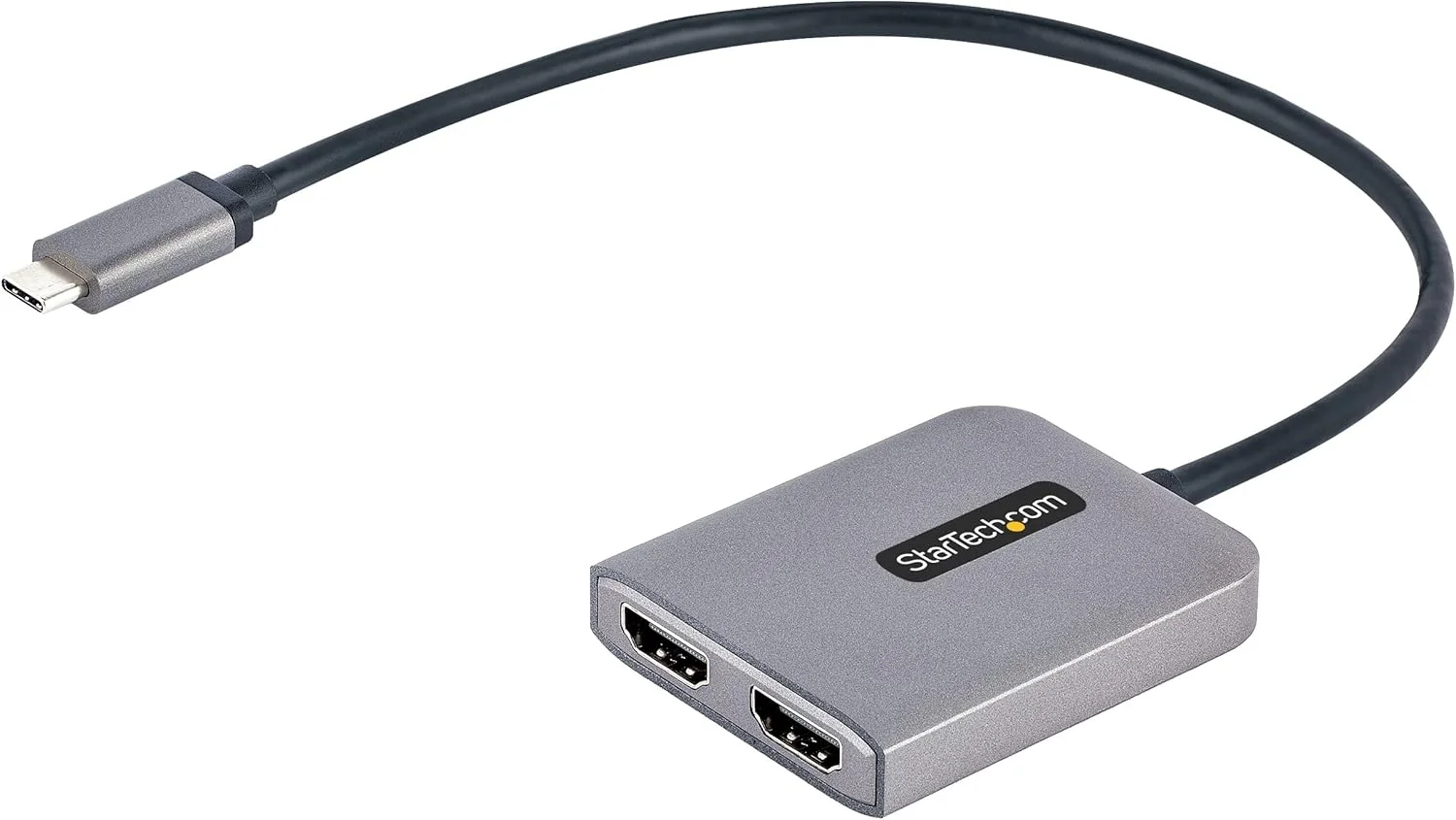 آداپتور USB-C به دوگانه HDMI استار تک، هاب چند مانیتوره USB Type-C MST، توسعه دهنده/اسپلیتر نمایشگر لپ تاپ دوگانه 4K 60Hz HDMI، HDR، کابل یکپارچه فوق العاده بلند، فقط ویندوز (MST14CD122HD)