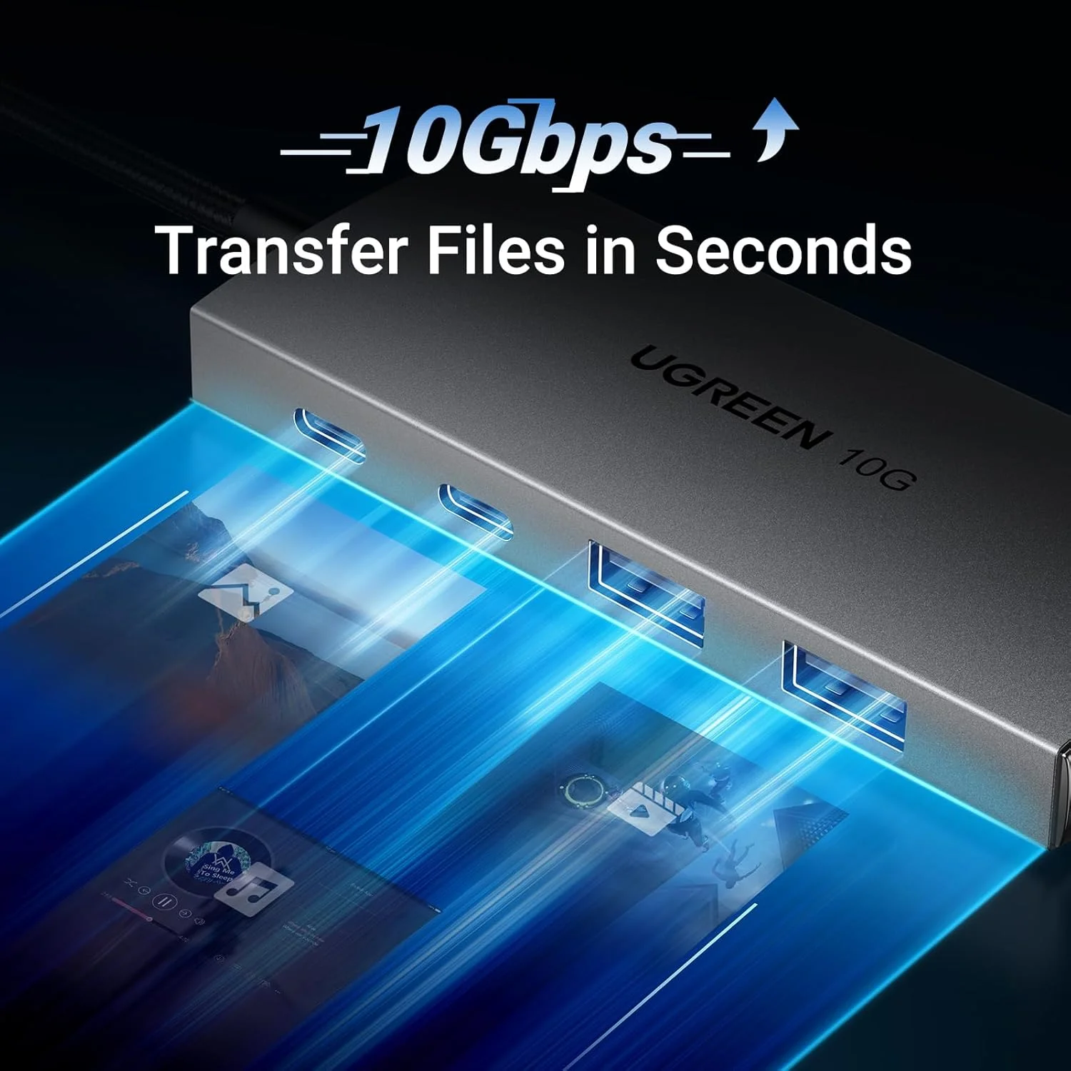 هاب USB C یوگرین 10 گیگابیت بر ثانیه، هاب 4 پورت USB 3.2 با 2 پورت USB-C 3.2 و 2 پورت USB-A 3.2، توسعه دهنده پورت USB برای مک بوک پرو، مک بوک ایر، ایسر اسپایر، لپ تاپ های HP، آیپد پرو، آیفون 15/15 پرو مکس و غیره