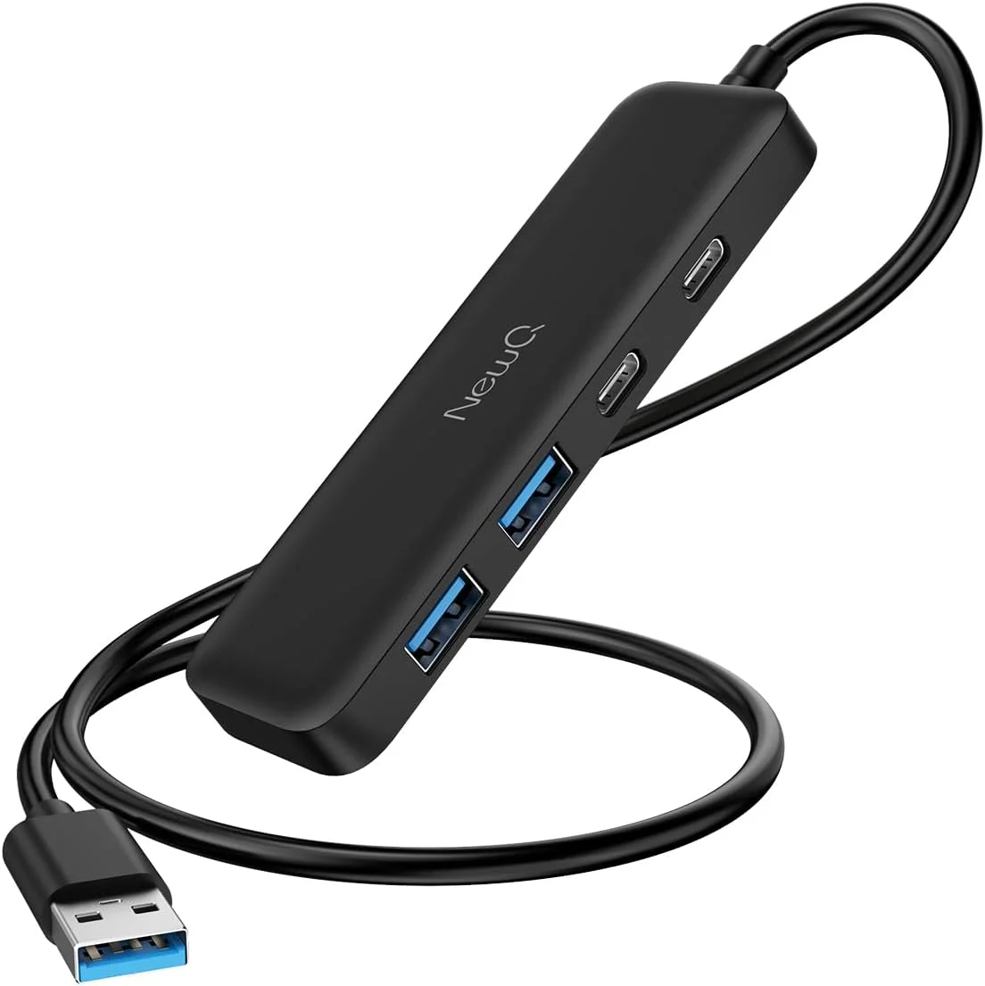 هاب USB 3.0 با کابل 60 سانتی‌متری، آداپتور با 2 پورت USB-C 3.0 و 2 پورت USB 3.0، هاب فوق‌العاده باریک و کوچک برای لپ‌تاپ، PS4، فلش درایو، هارد دیسک، ایکس‌باکس، پرینتر، ماوس، کیبورد و لوازم جانبی کامپیوتر