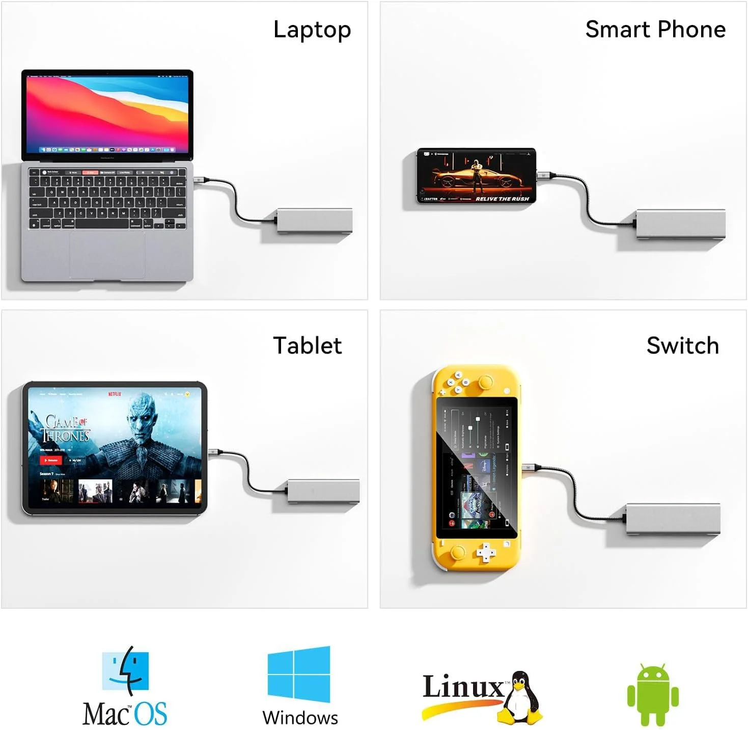 هاب USB C تریفی 8 در 1 با شارژ 100W PD3.0، محفظه SSD مدل M.2 NVMe 10Gbps/SATA، خروجی 4K@30HZ، HDMI 1.4، انتقال USB 3.2 Gen2 10Gbps، آداپتور چند پورت برای مک بوک، آیپد، اچ پی، دل، ایسوس، لنوو و غیره هاب USB C تریفی 8 در 1 با شارژ 100W PD3.0، محفظه SSD مدل M.2 NVMe 10Gbps/SATA، خروجی 4K@30HZ، HDMI 1.4، انتقال USB 3.2 Gen2 10Gbps، آداپتور چند پورت برای مک بوک، آیپد، اچ پی، دل، ایسوس، لنوو و غیره