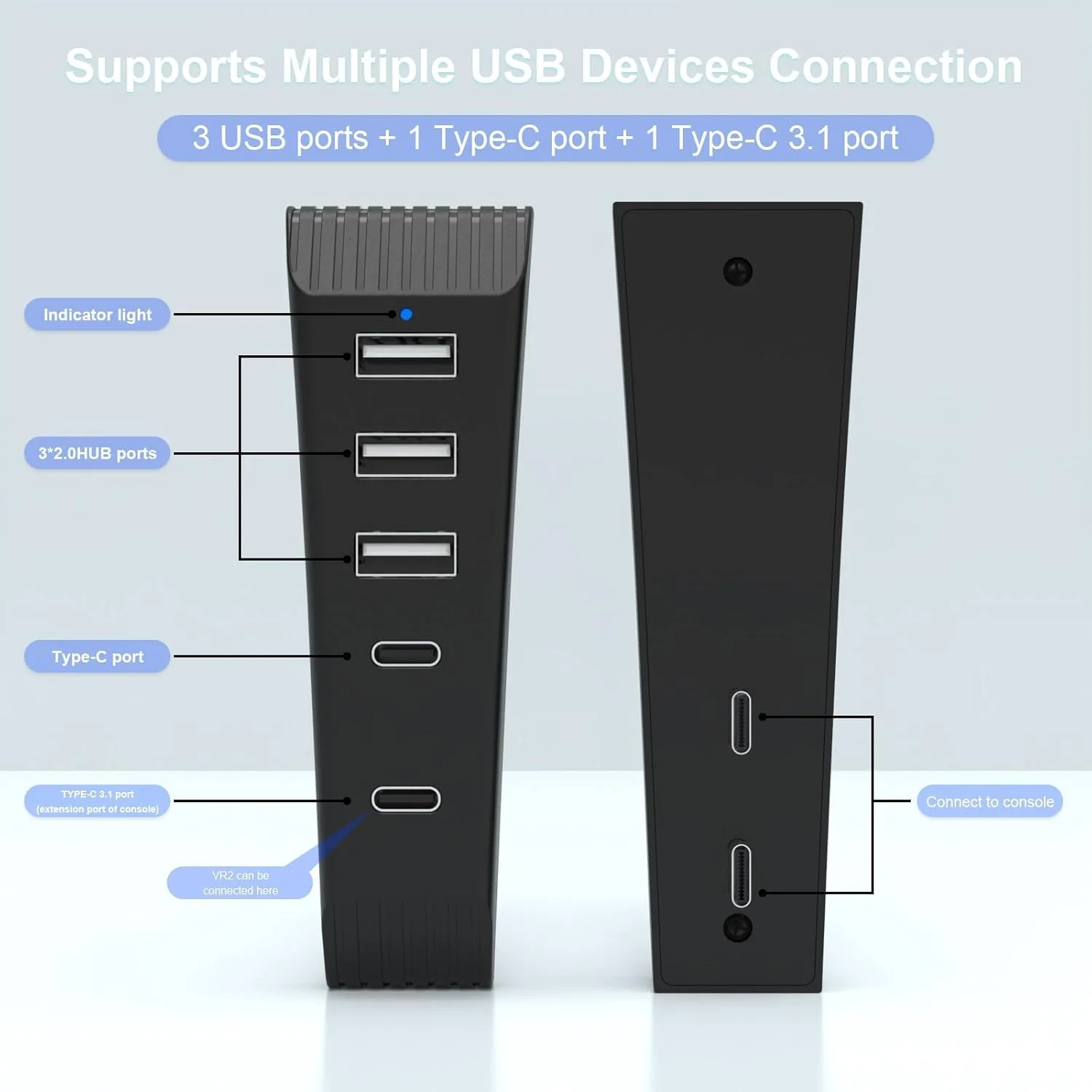 هاب USB تریفی برای کنسول PS5 Slim نسخه دیسک و دیجیتال، توسعه دهنده 5 پورت پرسرعت، 3 پورت USB، 1 پورت Type-C، 1 پورت Type-C 3.1، مشکی هاب USB تریفی برای کنسول PS5 Slim نسخه دیسک و دیجیتال، توسعه دهنده 5 پورت پرسرعت، 3 پورت USB، 1 پورت Type-C، 1 پورت Type-C 3.1، مشکی