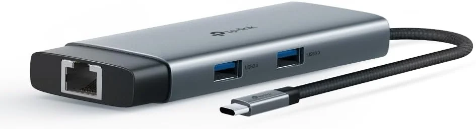 هاب USB C تی‌پی‌لینک UH6120C با PD100W، HDMI 4K 60Hz، 1 پورت USB C 5Gbps، 2 پورت USB A 5Gbps، گیگابیت اترنت، سازگار با MacOS، ویندوز، لینوکس، iPad OS، iOS، اندروید، ChromeOS، نینتندو