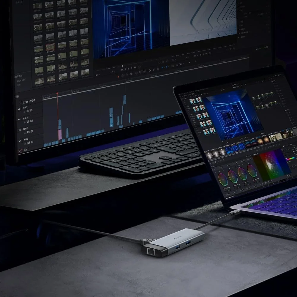 هاب USB C تی‌پی‌لینک UH6120C با PD100W، HDMI 4K 60Hz، 1 پورت USB C 5Gbps، 2 پورت USB A 5Gbps، گیگابیت اترنت، سازگار با MacOS، ویندوز، لینوکس، iPad OS، iOS، اندروید، ChromeOS، نینتندو