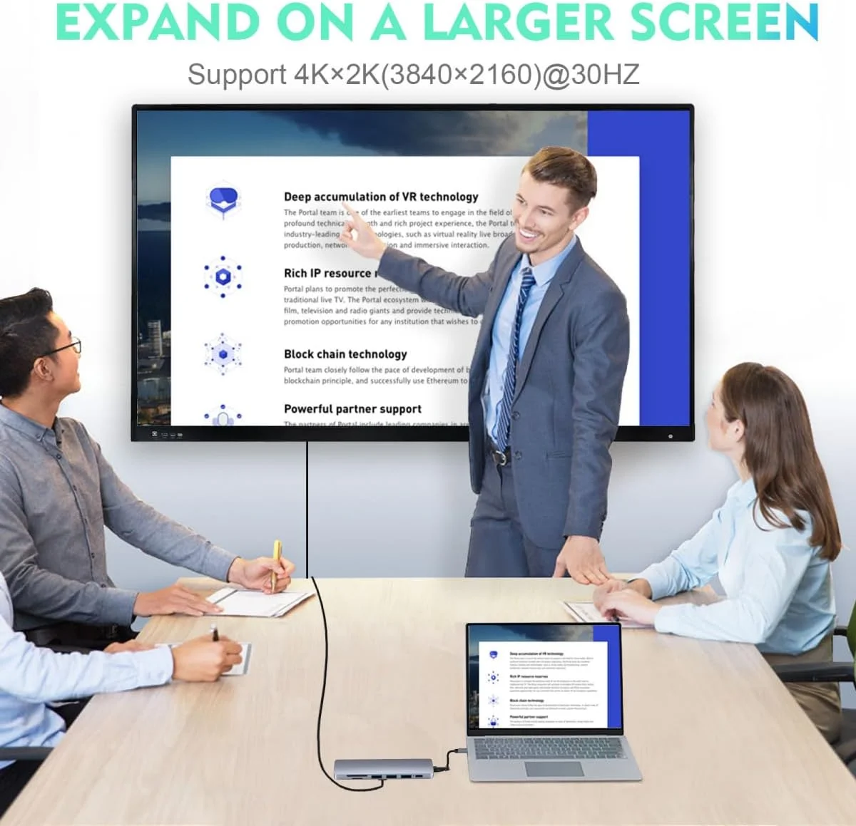 هاب USB C آداپتور چند پورت - دانگل آلومینیومی قابل حمل 6 در 1 با خروجی 4K HDMI، 3 پورت USB 3.0، کارت خوان SD/Micro SD سازگار برای MacBook Pro، XPS و سایر Type C