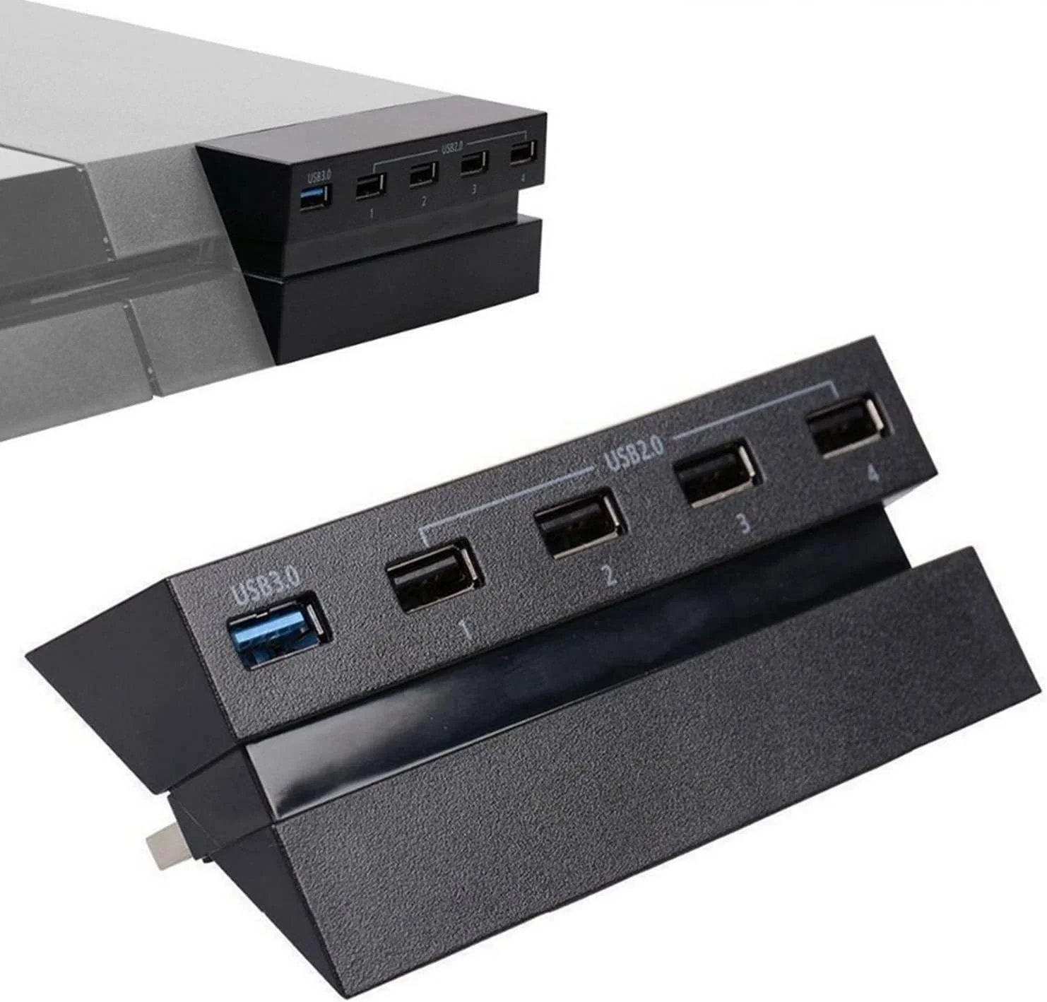 هاب 5 پورت USB 3.0 2.0 با سرعت بالا، سازگار با کنسول سونی پلی استیشن 4 PS4، تبدیل 2 پورت به 5 پورت
