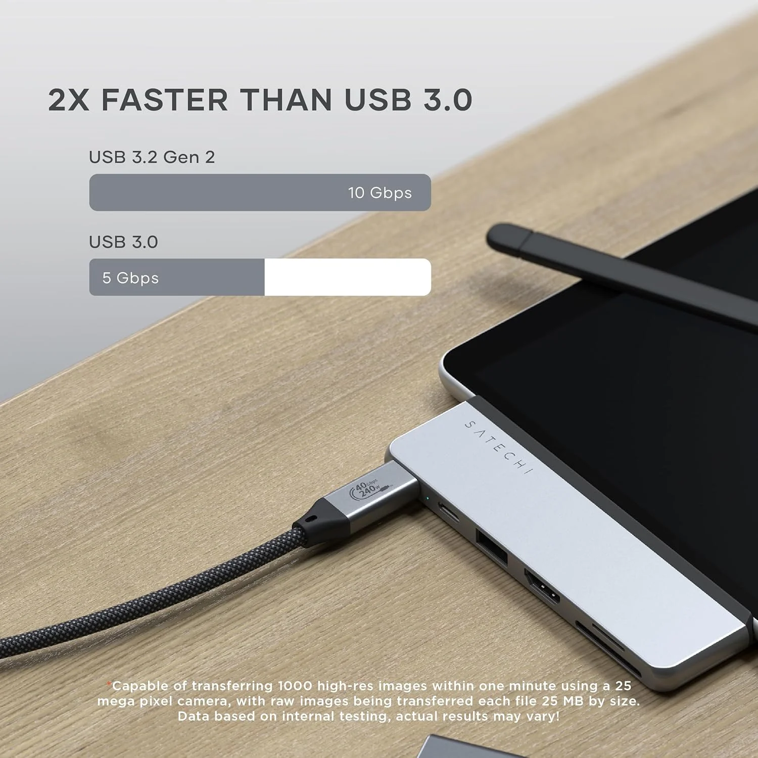 هاب دوگانه USB-C شش در یک Satechi برای Surface Pro 11/10/9، USB4 Pass-Through 100W با انتقال داده 40 گیگابیت بر ثانیه، 6K@60Hz، پورت HDMI 4K@60Hz، USB-C و USB-A 3.2 10 گیگابیت بر ثانیه، کارت خوان های SD/microSD UHS-I