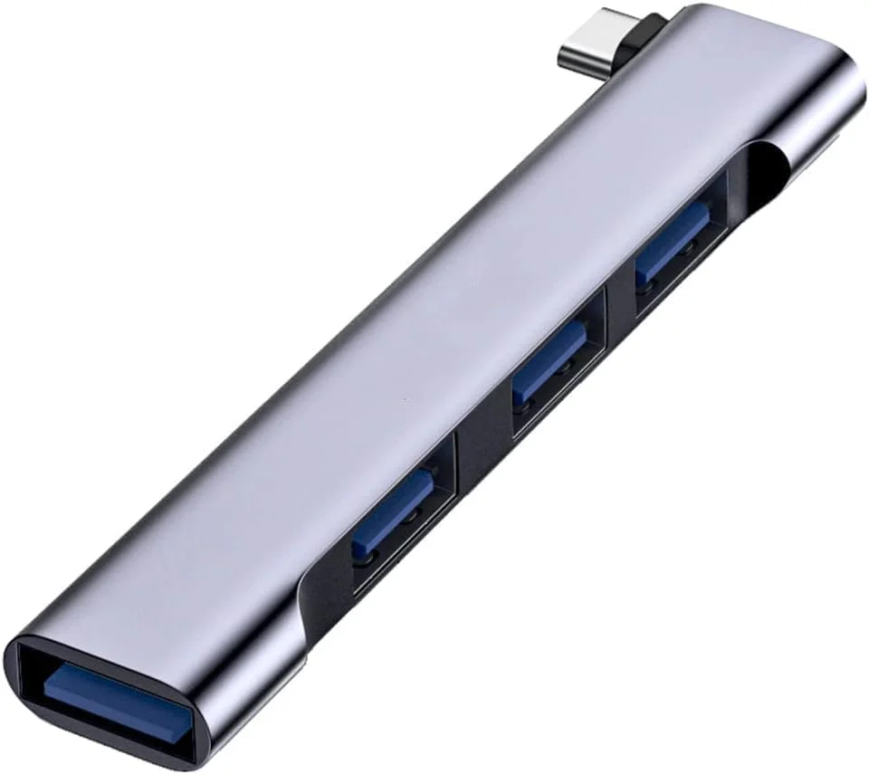 هاب USB C، آداپتور چند پورت قابل حمل و فوق العاده باریک Type-C به USB با پورت USB 3.0، توسعه دهنده USB C برای لپ تاپ، کیبورد، فلش درایو (هاب USB C 4 در 1)