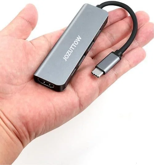 هاب USB C با شارژ 100W PD، آداپتور Type C به HDMI 4K30Hz، 2 پورت داده USB-A، هاب USB C چند پورت سازگار با MacBook Pro/Air، iPad Pro/Air، HP