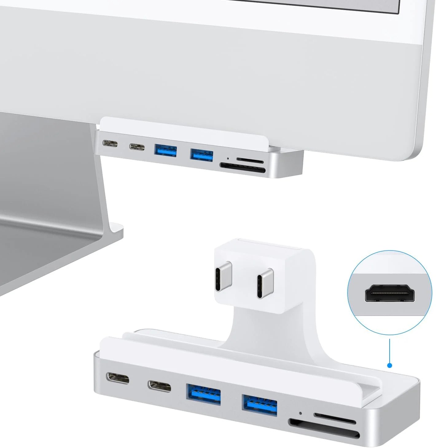 هاب USB C برای آی‌مک 24 اینچی (M1/M3)، آداپتور چند پورت USB آی‌مک با HDMI 4K، Type-C 10Gbps، کارت‌خوان SD/TF، هاب آی‌مک برای آی‌مک 24 اینچی 2021 (M1)/آی‌مک 24 اینچی 2023 (M3) | لوازم جانبی آی‌مک