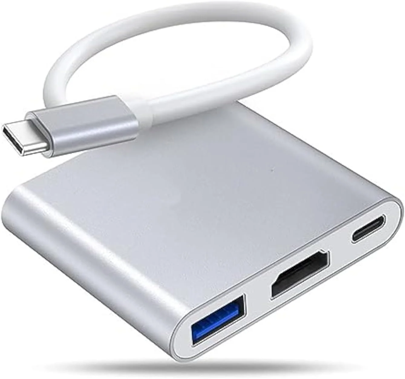 هاب USB C سه در یک، آداپتور چند پورت، آداپتور چند پورت HDMI 4K / مبدل Type C/USB 3.0 برای لپ تاپ ها، مک بوک، کروم بوک و دستگاه های Type C