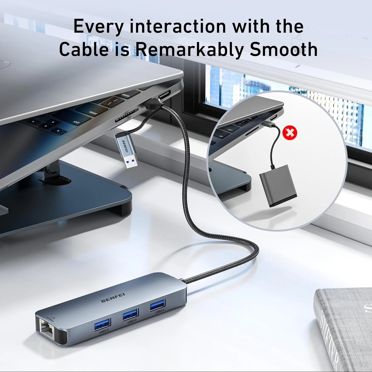آداپتور USB-C USB 3.0 به گیگابیت اترنت BENFEI، هاب 3 پورت USB 3.0 با RJ45 سازگار با MacBook Pro/Air 2023، iPad Pro، iMac، S23، XPS 17، Surface Book 3 و غیره آداپتور USB-C USB 3.0 به گیگابیت اترنت BENFEI، هاب 3 پورت USB 3.0 با RJ45 سازگار با MacBook Pro/Air 2023، iPad Pro، iMac، S23، XPS 17، Surface Book 3 و غیره